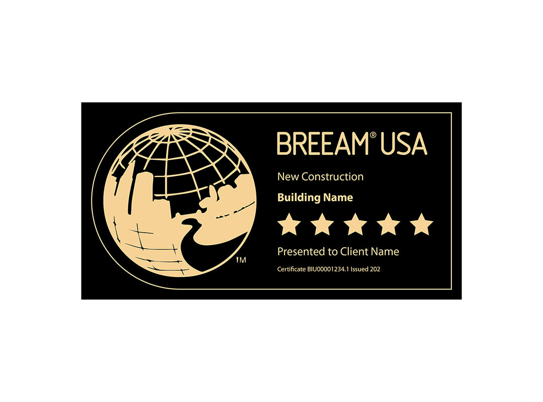 BREEAM Certified Plaque | Richlite | Gold Text on Black