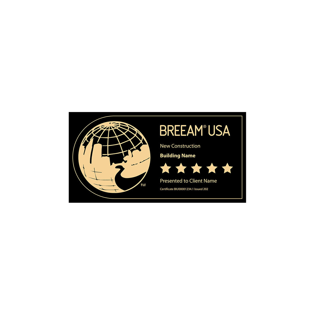 BREEAM Certified Plaque | Richlite | Gold Text on Black