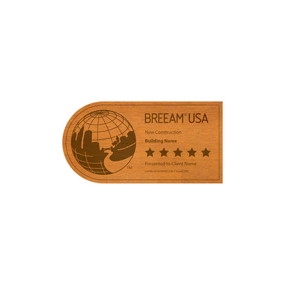BREEAM Certified Plaque | Mahogany Curved