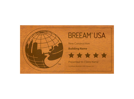 BREEAM Certified Plaque | Mahogany