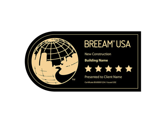 BREEAM Certified Curved Plaque | Richlite | Gold Text on Black