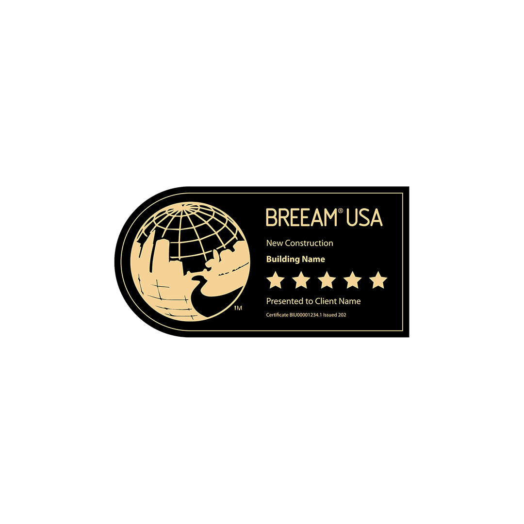 BREEAM Certified Curved Plaque | Richlite | Gold Text on Black