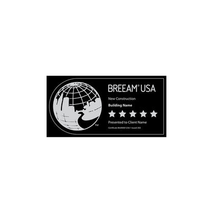 BREEAM Certified Plaque | Richlite | Silver Text on Black