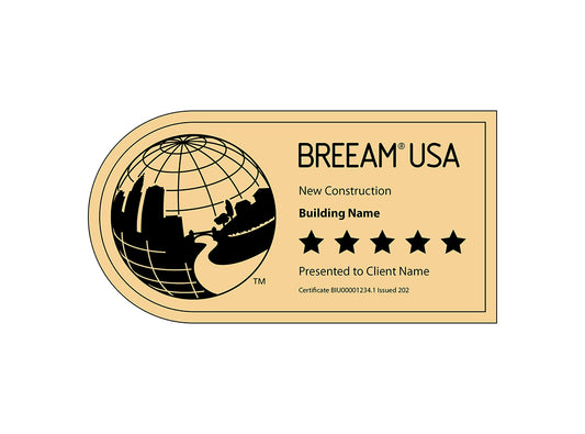 BREEAM Certified Curved Plaque | Richlite | Black Text on Gold