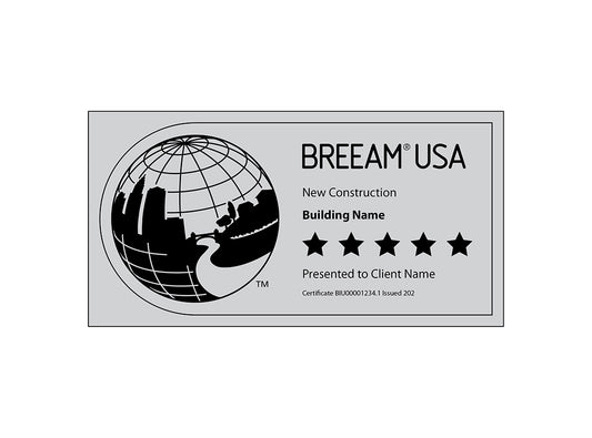 BREEAM Certified Plaque | Richlite | Black Text on Silver